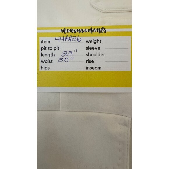 Zara Medium Off White A-Line Skirt Double Buckle & Pocket Detail Cotton Blend - Picture 11 of 15